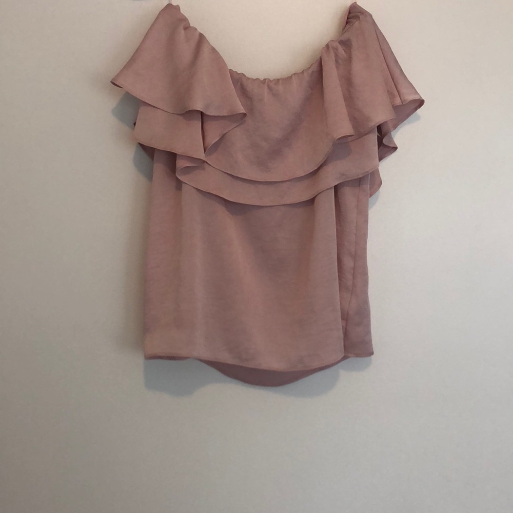 Express pink strapless shirt